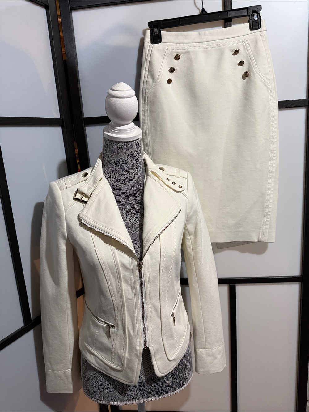 White House Black Market  Moto Jacket and Skirt